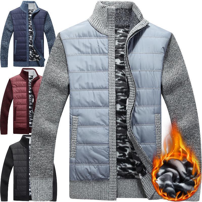 Herren moderne Steppjacke mit Strickärmeln R&B