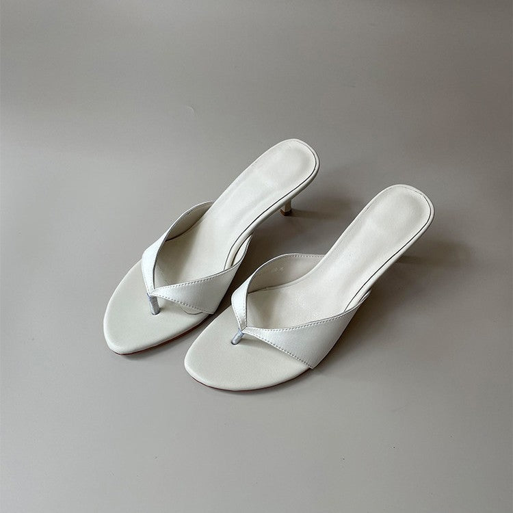 Damen elegante Slingback-Pantoletten mit geschwungenem Riemendesign R&B