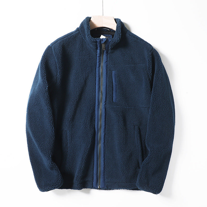 Damen Fleecejacke mit hohen Kragen und praktischen Reißverschlusstaschen Hedi-Mode