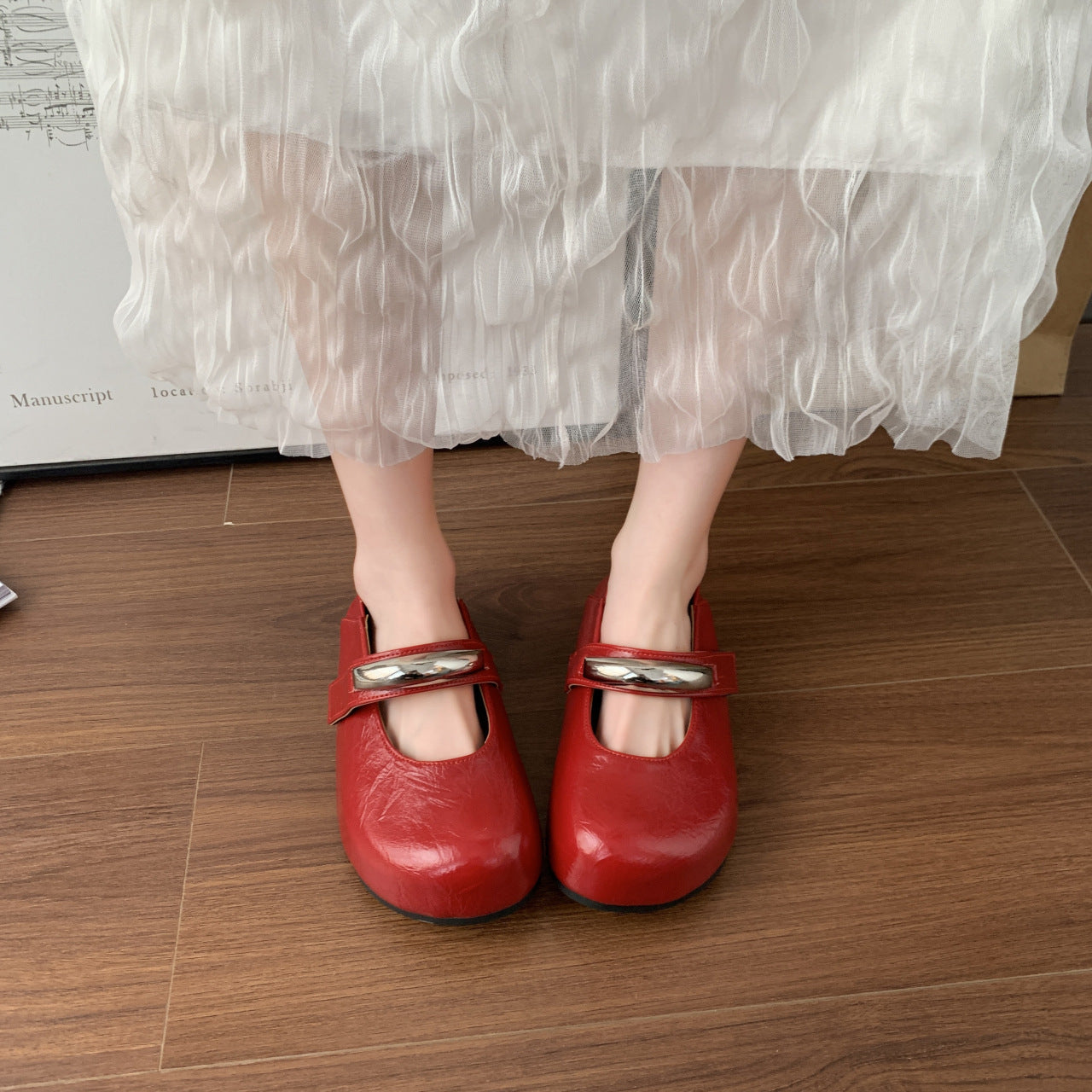 Damen Klassische Mary Jane Schuhe mit verstellbarem Riemen R&B