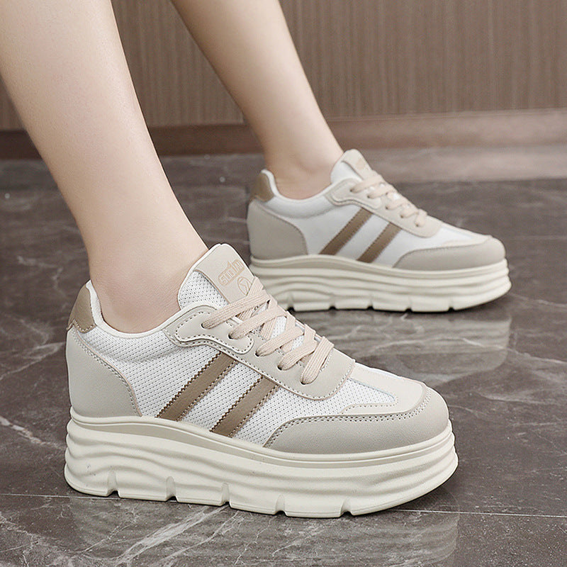 Damen Plattform Sneakers mit atmungsaktiver Obermaterialstruktur und modischem Design R&B