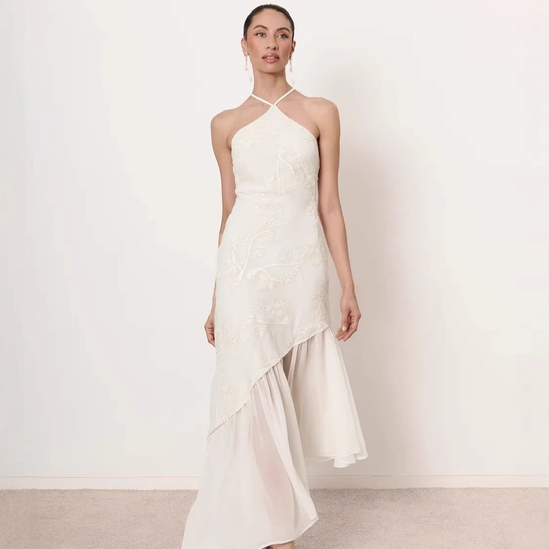 Damen Asymmetrisches Hochzeitskleid mit eleganter Spitze R&B