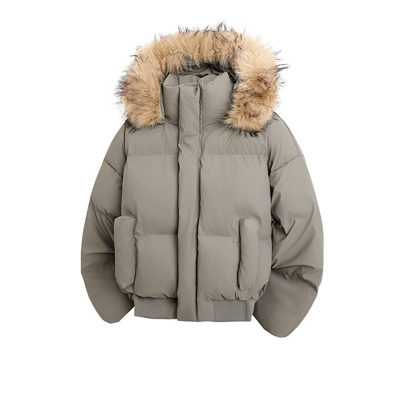 Damen modische Steppjacke mit kuscheligem Kunstfellbesatz und praktischen Taschen R&B