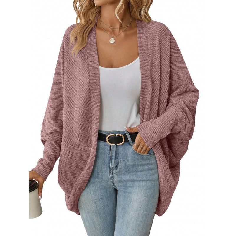 Damen lässige Strickjacke mit oversized Schnitt und lässigen Ärmeln R&B