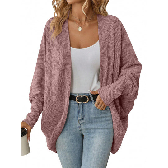 Damen lässige Strickjacke mit oversized Schnitt und lässigen Ärmeln R&B