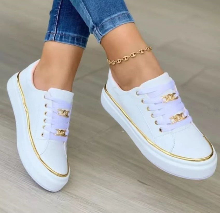 Damen Sneaker mit luxuriösem Metallic-Finish R&B