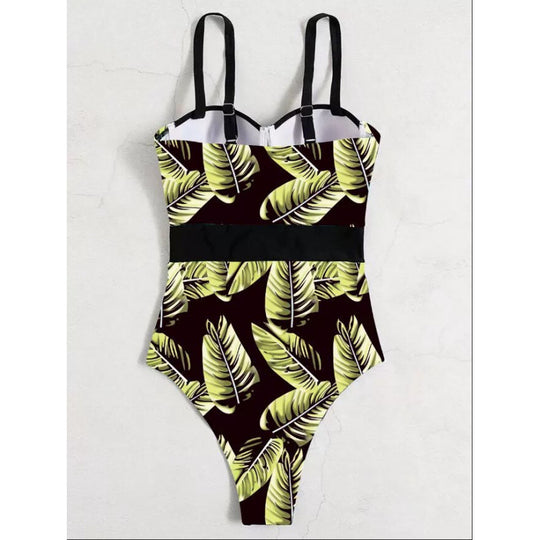 Damen Einteiler Badeanzug mit floralem Design und eleganter Silhouette R&B