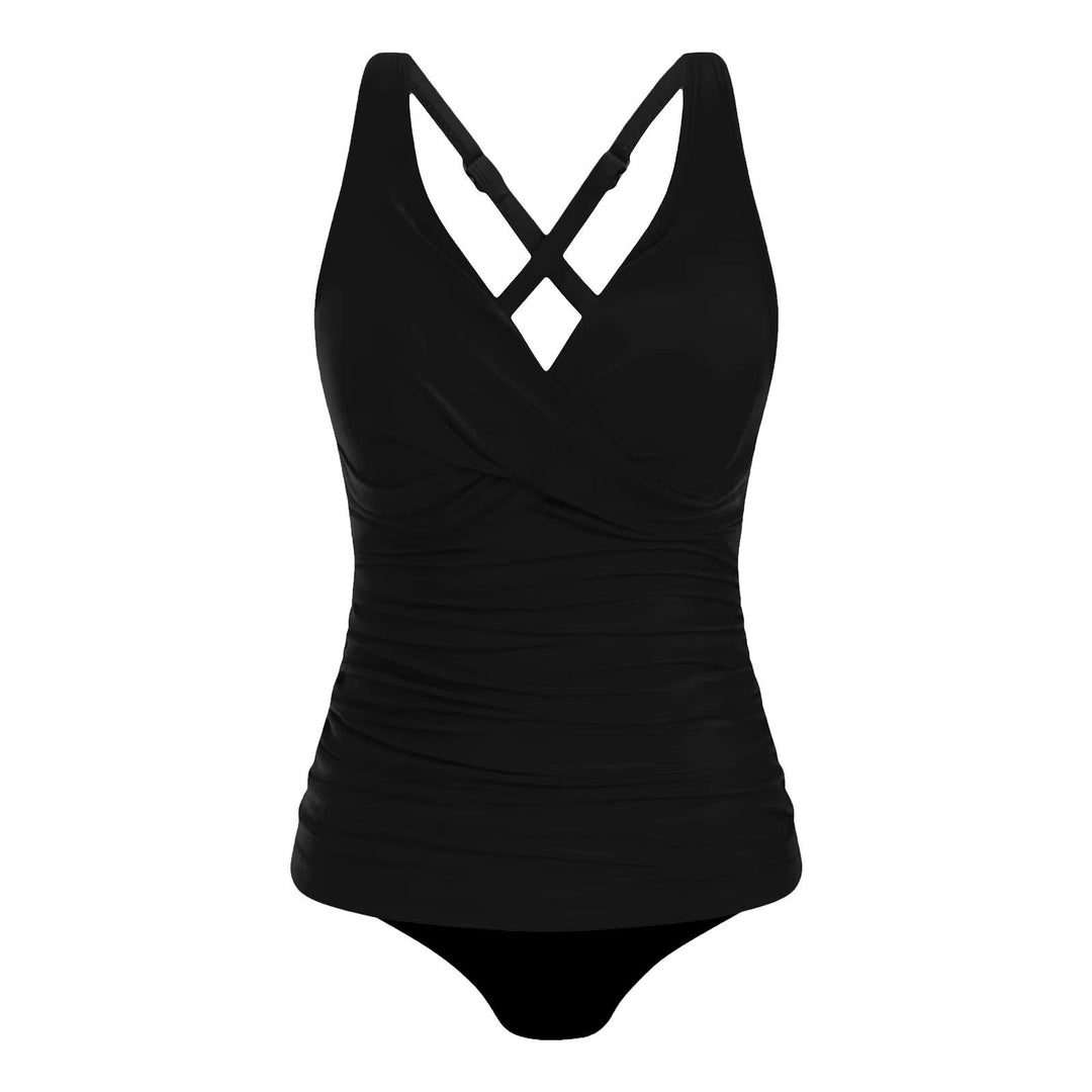 Damen Tankini-Oberteil mit raffiniertem Wickeldesign R&B