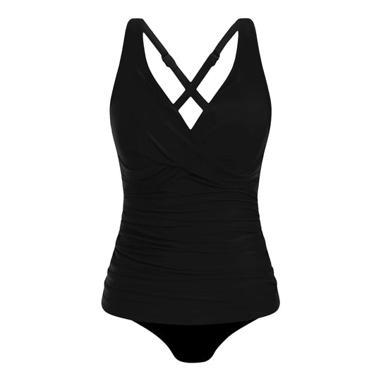 Damen Tankini-Oberteil mit raffiniertem Wickeldesign R&B