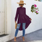 Damen Tunika mit gerafftem Design und asymmetrischem Saum R&B