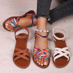 Damen Riemensandalen mit geflochtenem Design und verstellbarem Riemen R&B