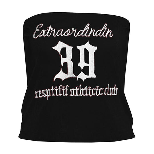 Damen Crop-Top mit kreativem Schriftzug R&B