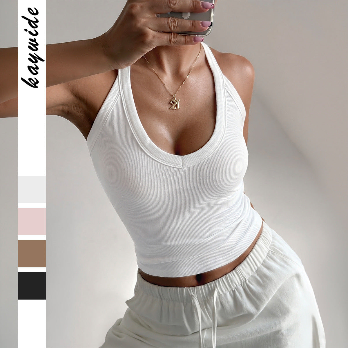 Damen Sportliches Trägershirt mit modischem Bicolor-Design R&B