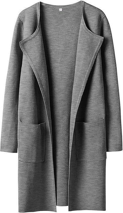 Damen Offener Strickmantel mit Taschen R&B