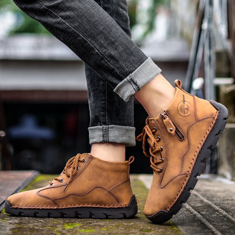 Herren robuste Wanderstiefel mit seitlichem Reißverschluss R&B