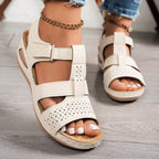 Damen Wedge-Sandalen mit anatomischem Fußbett und verstellbarem Riemendesign R&B