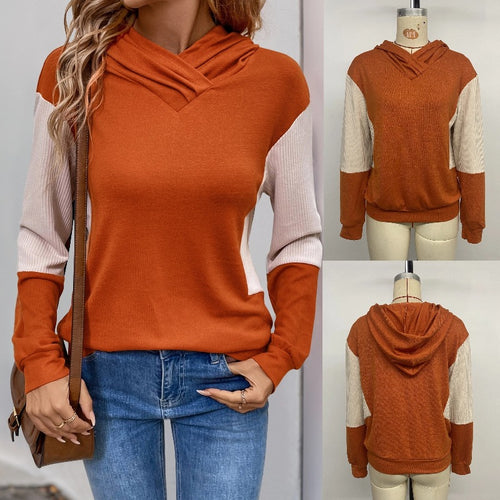 Damen Kapuzenpullover mit modernem Farbmix und strukturiertem Stoff R&B