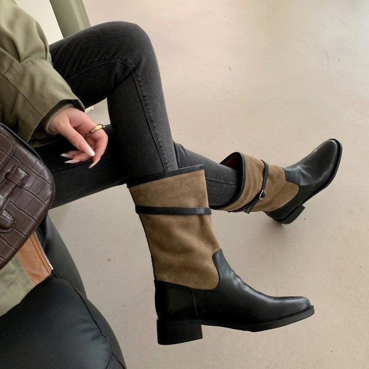 Damen modische Stiefel mit variabler Schaftbreite und bequemem Innenfutter R&B