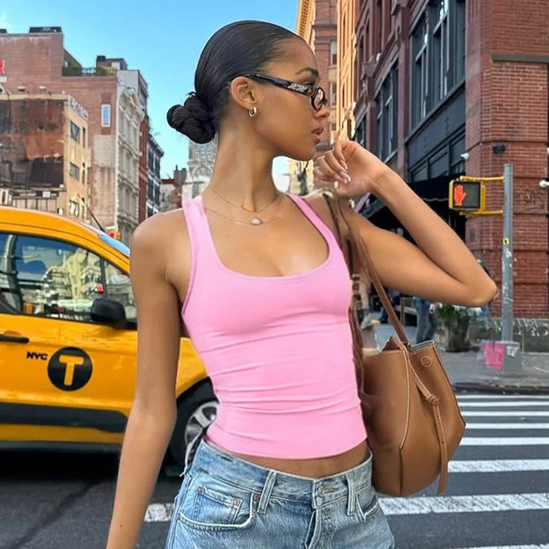 Damen Sportliches Tanktop mit breiten Trägern R&B