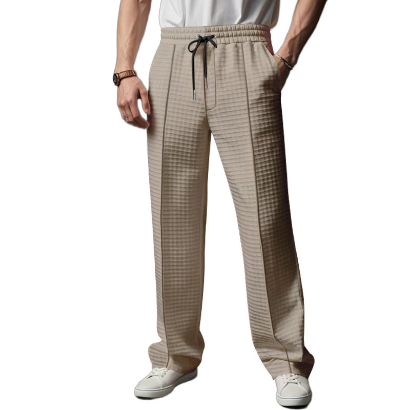 Herren Freizeit- und Sporthose mit dezentem Rautenmuster und elastischem Bund R&B