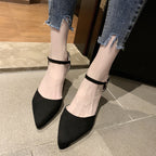 Damen edle Slingback-Pumps mit spitzem Zehenbereich und feinem Riemchen R&B
