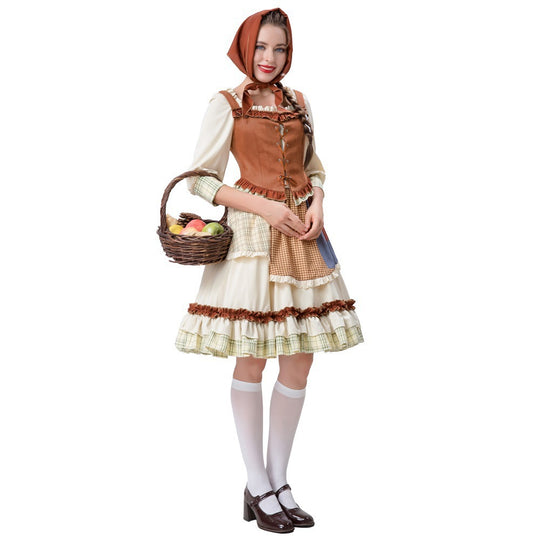 Damen historisches Trachtenkleid mit detailverliebt gestaltetem Oberteil und voluminösem Rock R&B