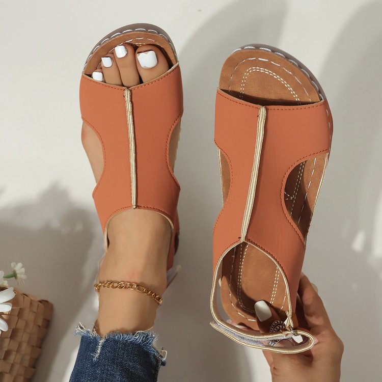 Damen komfortable Zehentrenner-Sandalen mit elegantem Riemendesign R&B