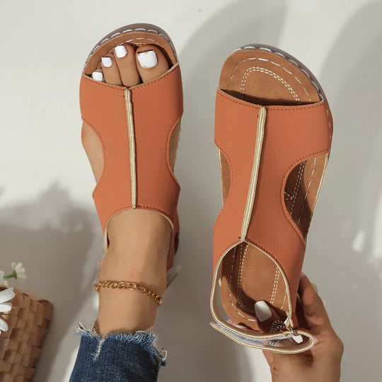 Damen komfortable Zehentrenner-Sandalen mit elegantem Riemendesign R&B