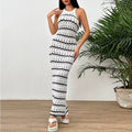 Damen figurbetontes Häkel-Maxikleid R&B