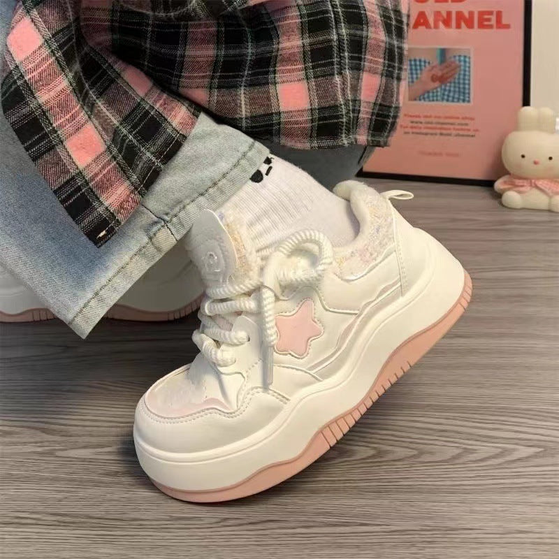Damen modische Plattform Sneakers mit Sternapplikation R&B