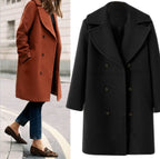 Damen Eleganter Doppelt-knopf Mantel mit modernem Revers R&B