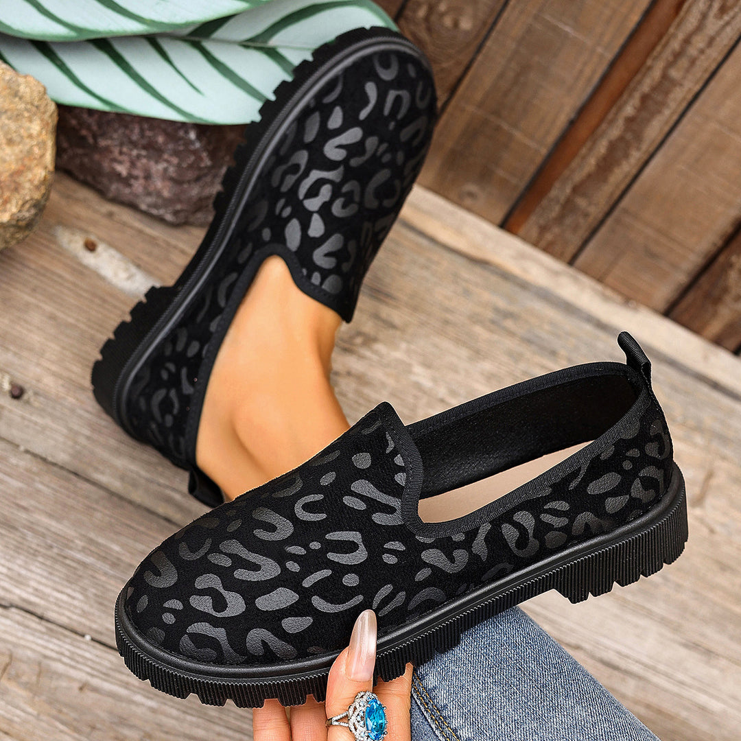 Damen Slip-On Sneaker mit tierischem Muster R&B