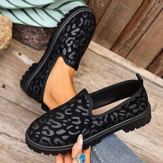 Damen Slip-On Sneaker mit tierischem Muster R&B
