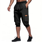 Herren modische Cargo-Shorts mit praktischen Seitentaschen und elastischem Bund R&B