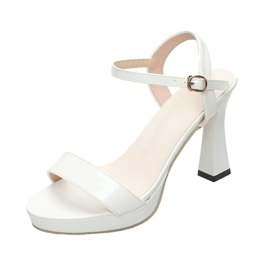 Damen elegante High Heel Sandalen mit verstellbarem Fesselriemen und femininen Akzenten R&B