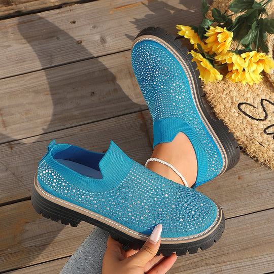 Damen Glitzernde Slip-On Sneakers mit komfortablem Fußbett R&B
