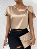 Damen Elegantes Top mit asymmetrischem Schnitt und feinem Glanz R&B