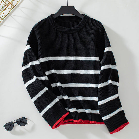 R&B | Gestreifter Strickpullover Mit Weichem Material