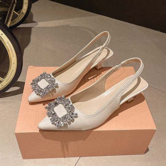 Damen Slingback Pumps mit Strassbesetztem Detail R&B