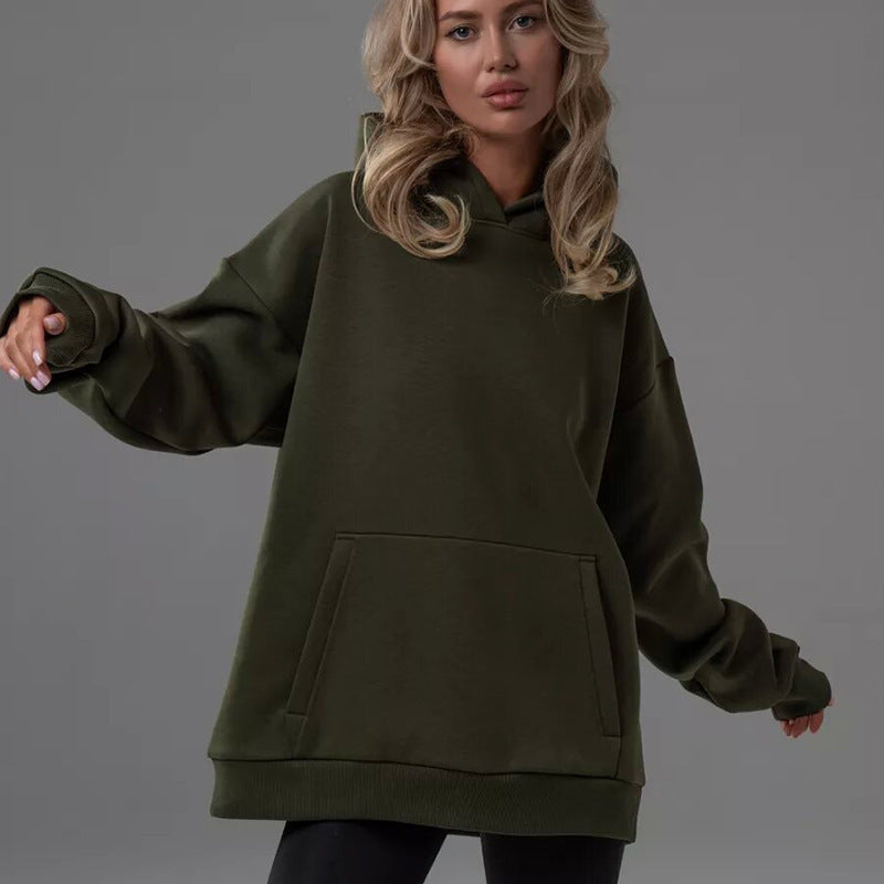Damen Kuscheliger Oversized Hoodie mit Kängurutasche