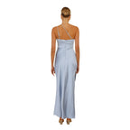 Damen Maxikleid mit asymmetrischem Schnitt und elegantem Satin-Finish R&B