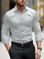 Herren Slim-Fit Langarmhemd mit modernem Schnitt und eleganten Akzenten R&B