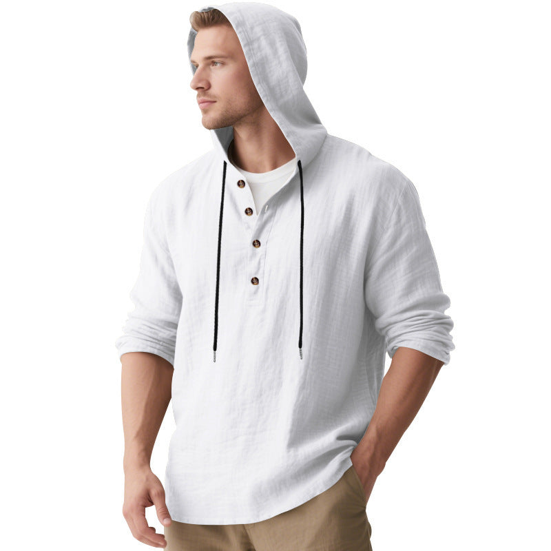 Herren Kapuzenshirt mit Knopfleiste und lässigem Schnitt R&B