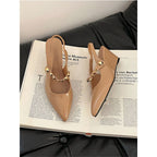 Damen Slingback-Pumps mit metallischen Akzenten R&B