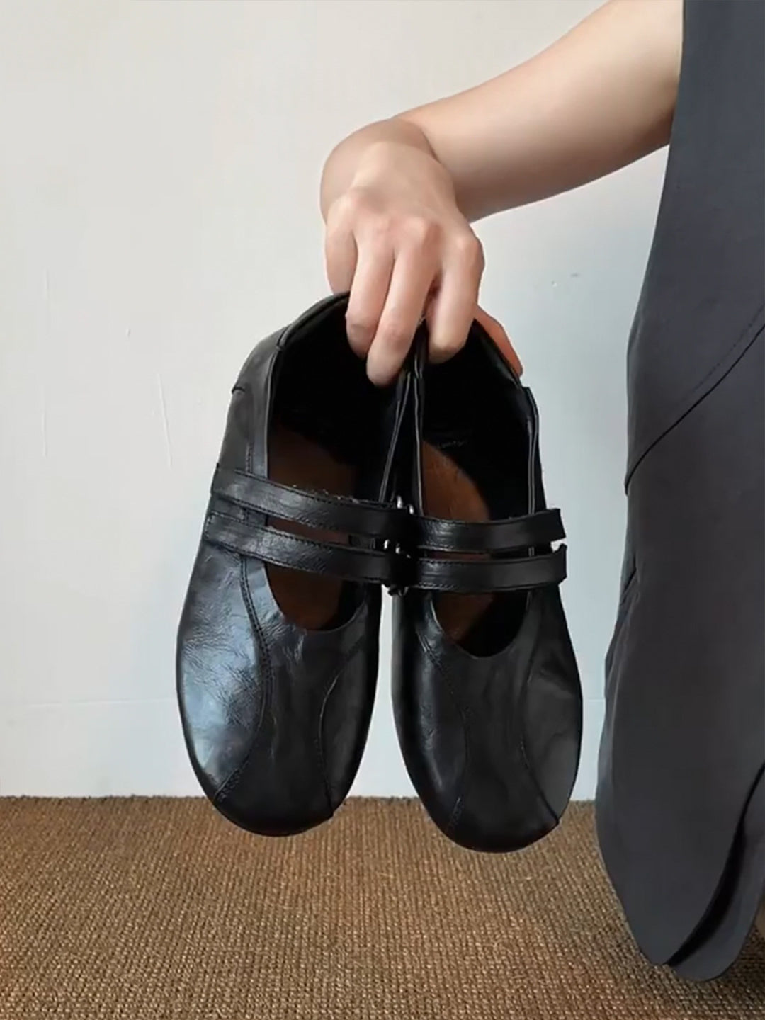 Damen elegante Mokassins mit modischen Riemchen R&B
