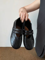 Damen elegante Mokassins mit modischen Riemchen R&B