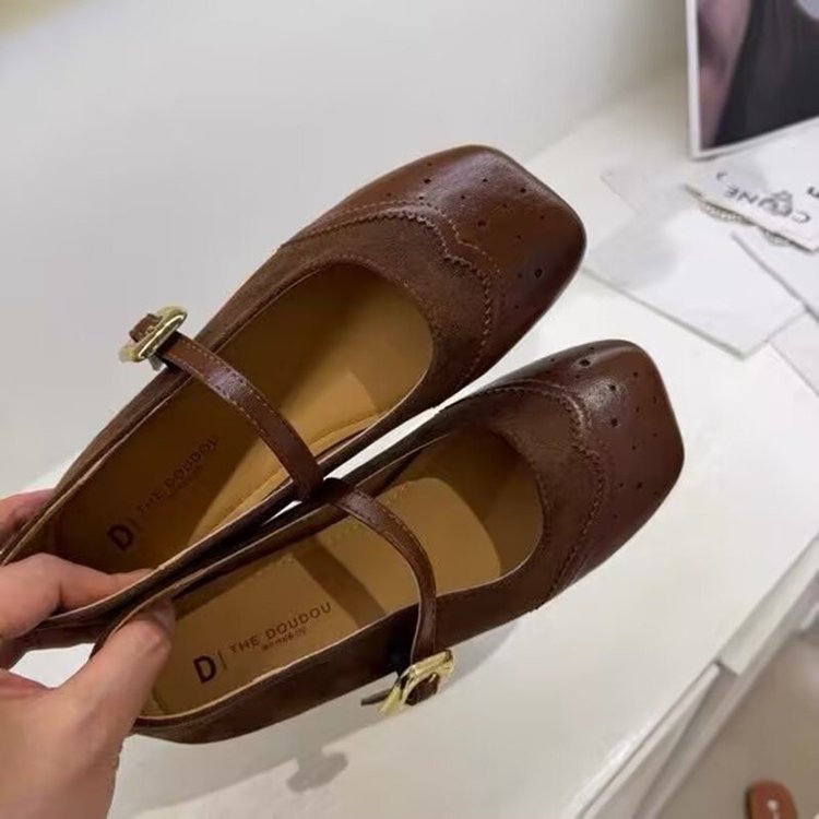Damen elegante Mary Jane Ballerinas mit modischen Schnallen R&B