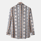 Herren Langarmhemd mit trendigem Geometrie-Design