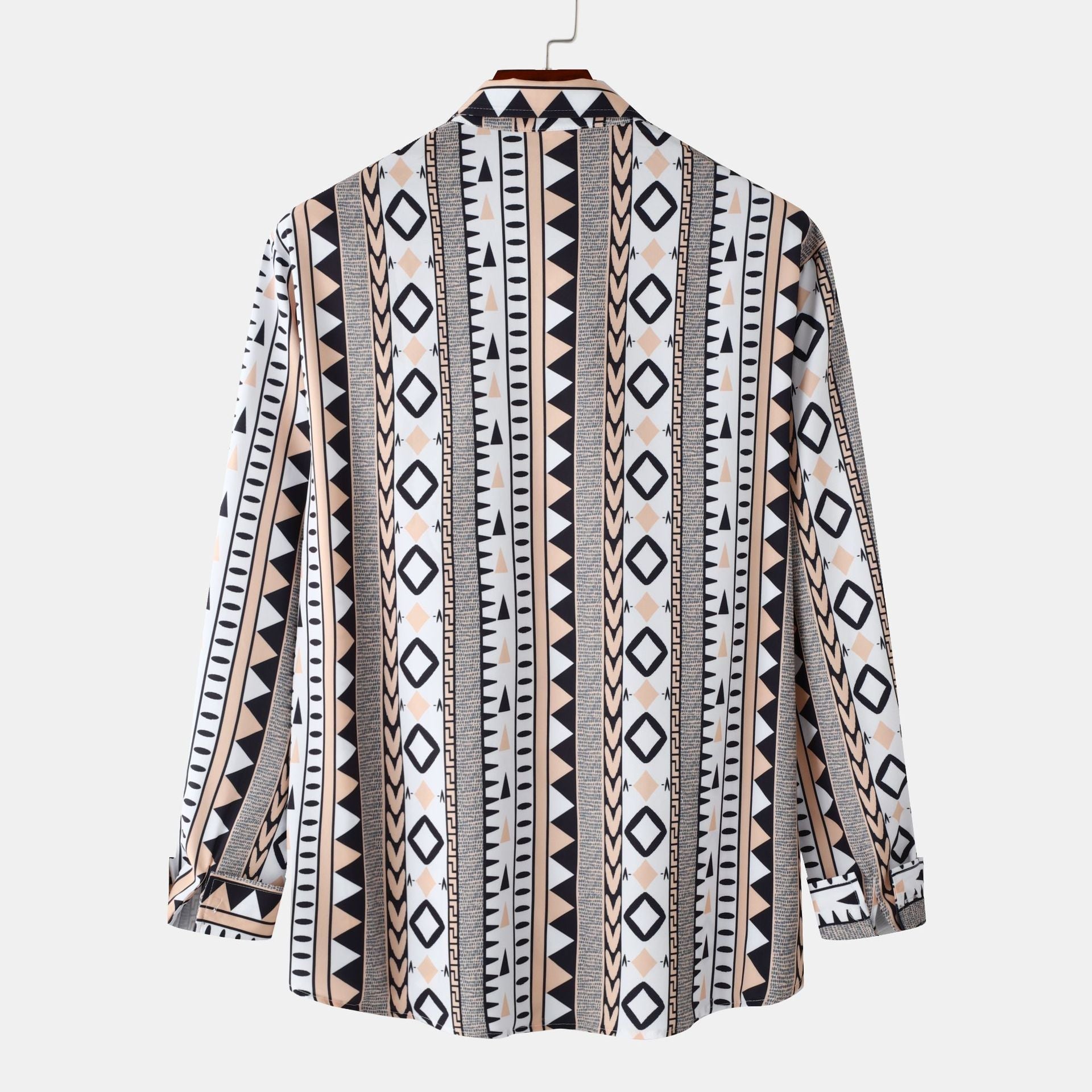 Herren Langarmhemd mit trendigem Geometrie-Design