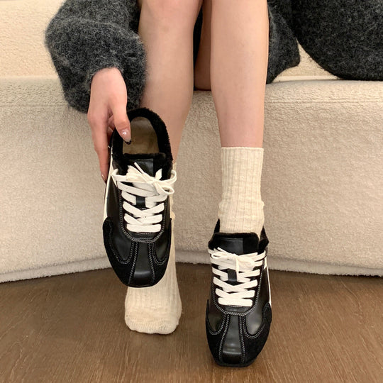 Damen Sneaker mit warmem Kunstfellfutter und rutschfester Sohle R&B